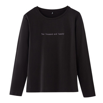 New outer embroidered shirt, long -sleeved T -shirt
