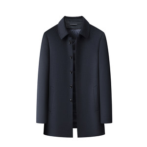 
Pierre Cardin cashmere lapel business executive mid-length coat men's goose down liner wool coat dad woolen coat