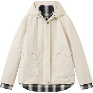 
Broadcast fake two-piece spliced short coat for women autumn and winter hooded loose casual top DDS4PD5236