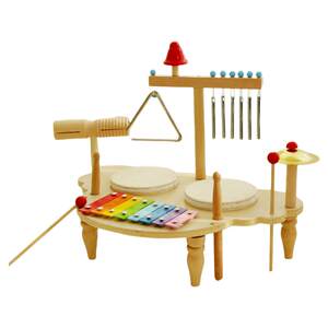 
Baby multifunctional music stand wooden Orff percussion instrument eight-tone drum children's toy drum set for women
