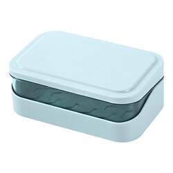 Flip-top soap dish draining hole-free soap holder with lid