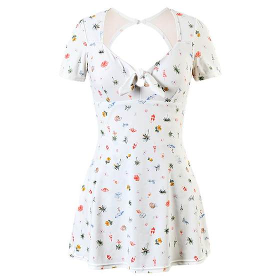 
[Same style as Liu Yan] sisia swimsuit women's floral slimming slimming belly-covering hot spring skirt style one-piece swimsuit with a high-end feel