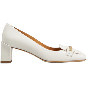 
TOD'S official genuine women's leather metal horizontal strip square toe high-heeled shoes for women