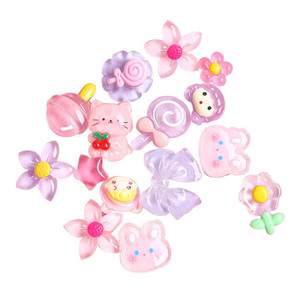 
Pink girl Guka accessories 3d three-dimensional patch cream glue DIY material resin accessories decoration Guka mobile phone case accessories children girl cute cartoon Guka material bag