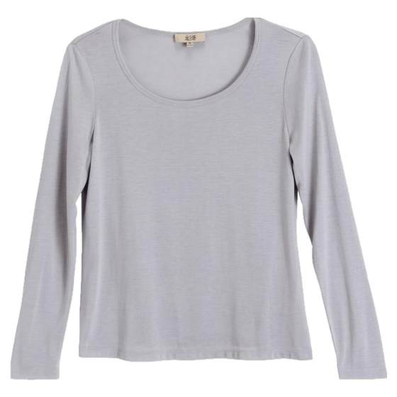 Mask real silk muscles] 100%mulberry silk skin -friendly bottoming shirt warm round collar luggage autumn pants female gold three tower