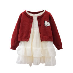 La Chapelle Girls Autumn Sweater Cardigan 2025 New Children's Baby Spring and Autumn Knitted Jacket Autumn and Winter Clothes