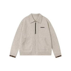 
FORNINES fake two-piece spliced lapel cardigan sweater jacket for men and women trendy brand couple tops autumn and winter knitted sweaters