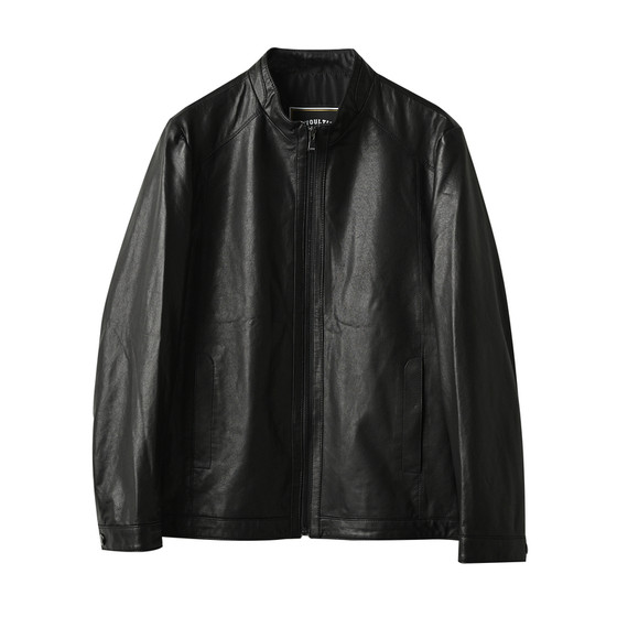 
Sheepskin Men's Stand Collar Leather Jacket Genuine Leather Slim Business Leather Jacket Autumn and Winter Men's Clothing