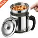 1.L Stainless Steel Oil Strainer Pot Container Jug Storage