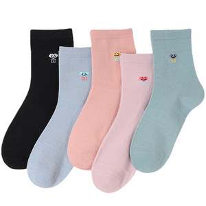 Xinjiang cotton socks children in autumn and winter cotton socks simple solid color candy color cotton thickened and warm without smelly feet, lady

