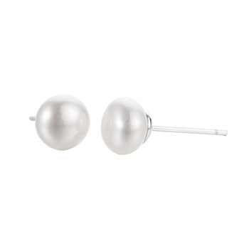 S925 sterling silver natural pearl earrings Korean female cute
