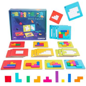 Parent -child game against building block puzzles
