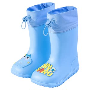 
Children's rain boots plus velvet autumn and winter warm non-slip rain boots high-top boys and girls students go to school special kindergarten water shoes