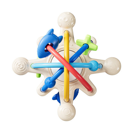 British Manhattan Teether Baby Color Sense Enlightenment Training Ball Biteable Baby Toy Teething Glue Soothes and Prevents Eating Hands