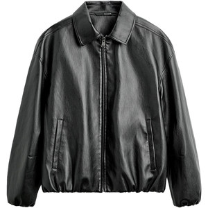 
Cabinet 699! 24 new autumn and winter men's European and American simple loose lapel imitation leather lapel leather jacket 3046303