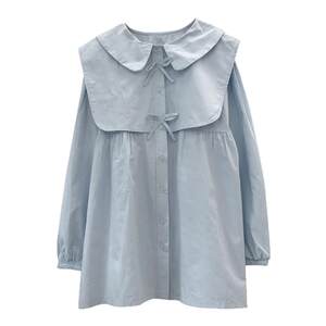 
Nochu Maternity Clothing Spring and Autumn Korean Style Shirt New Style Western Casual Mid-Length College Style Doll Collar Top