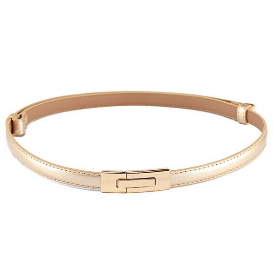 
Gold women's decorative thin belt dress suit down jacket windbreaker trousers accessories patent leather mirror belt