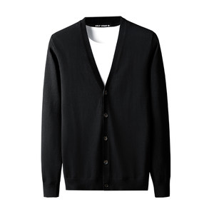 
Pure cotton knitted cardigan for men's thin sweater jacket business men's tops men's spring and autumn 2025 new styles for outerwear