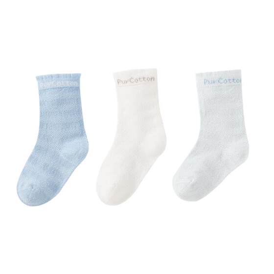 Cotton Era Baby Socks Children's Socks Baby Socks Pure Cotton Newborn Boys and Girls White Breathable Medium Socks