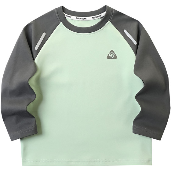
Boys spring and autumn versatile long-sleeved T-shirt 2026 new children's round neck color-blocking tops medium and large children's raglan bottoming shirt