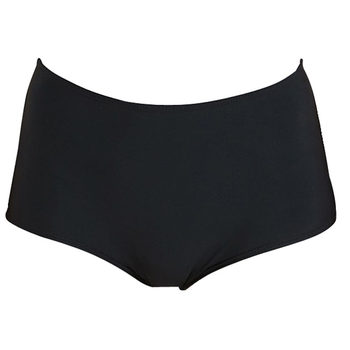 2024 new Bikini high -waisted swimming trunks female large size black belly triangle anti -light single -piece conservative swimming trunks
