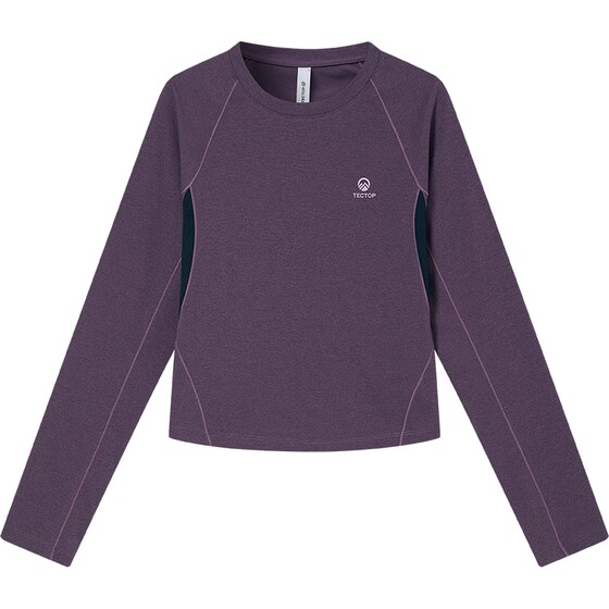 
Tantuo outdoor long-sleeved quick-drying T-shirt women's antibacterial breathable sunscreen short color-blocked moisture-wicking sports top