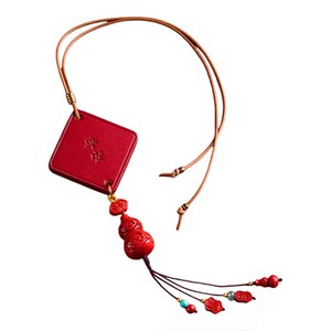 
Fu Yifang cinnabar leather car hanging Fu brand Fulu fortune and peace moiré ore car front gear pendant decoration