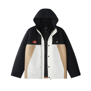 
FILA FUSION Fila trendy brand men's tops two-piece set 2026 spring new color matching casual warm jacket