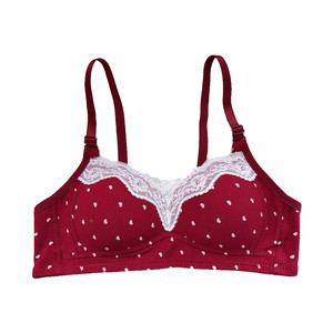 
Seamless red zodiac year underwear for girls with small breasts, comfortable and thin, no steel ring, top-up anti-sagging bra