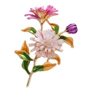 
New three-dimensional colorful flower brooch jewelry, high-end women's niche design, high-end flower corsage brooch accessories