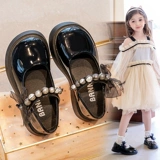 Весенняя демисезонная черная детская обувь для принцессы для кожаной обуви, тренд сезона