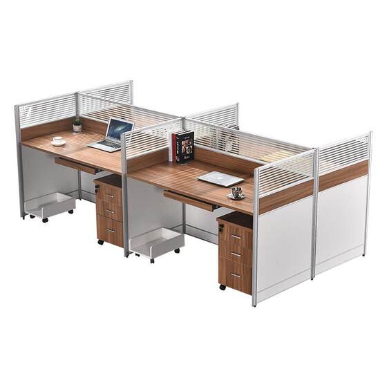 
Tempered glass E0-grade panel screen partition staff desk chair combination office booth station simple modern