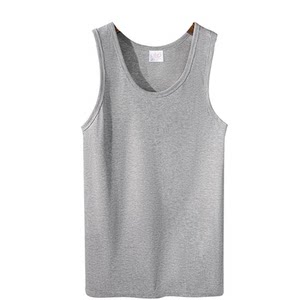 
Langsha men's vest pure cotton thick thread 100% cotton sweatshirt sports hurdle elastic autumn and winter base men's style