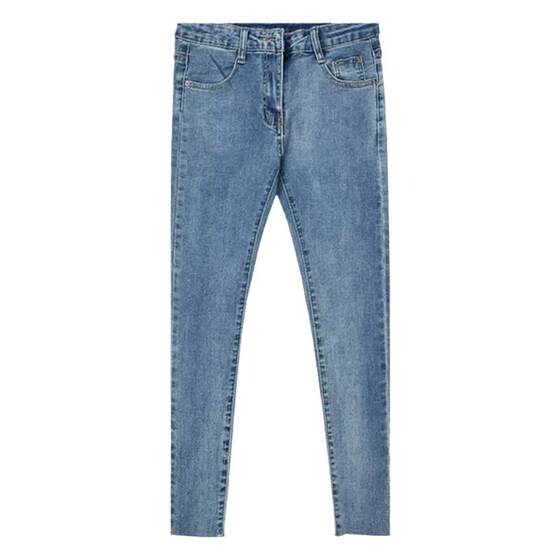 
High-quality, high-stretch retro blue slim jeans for boys, men's high street Korean style tight feet pants pencil pants