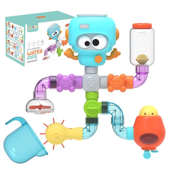 
Children's bathing toys indoor bathroom baby playing with water shower boy girl DIY assembly pipe puzzle 3 baby