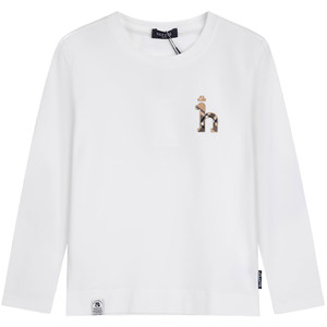 Hazzys Hazzys Children's Clothing Boys Round Neck Shirt Base Shirt Autumn New Middle-aged Children's Comfortable and Versatile Long Sleeve T-shirt