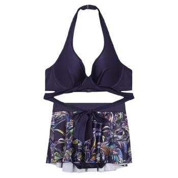 Anlifang printed hanging neck skirt swimsuit new product
