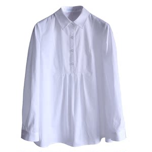 Pregnant women white shirt professional interview loose top, spring and autumn long -sleeved large size work clothes OL short -sleeved work clothes shirt summer