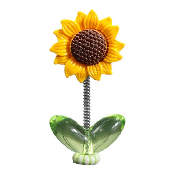 Cute shaking head -to -sunflower car ornaments to cure fresh flowers, car mid -range console rearview mirror jewelry swing
