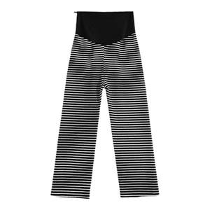 Pregnant women's striped wide-leg pants autumn and winter plus velvet thickened 2025 new outer wear leggings that do not tighten the belly during pregnancy