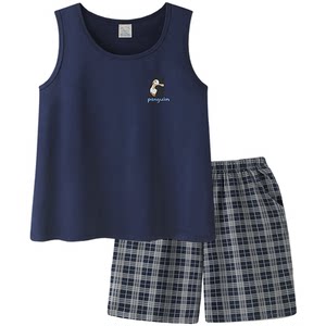 
Pajamas men's summer large-size cool modal cotton vest shorts suit new penguin men's home clothing
