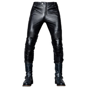 
uglybros Ugly Brothers Motorcycle Riding Pants Anti-fall Windproof Real Cowhide Slim Harley Motorcycle Leather Pants Men and Women