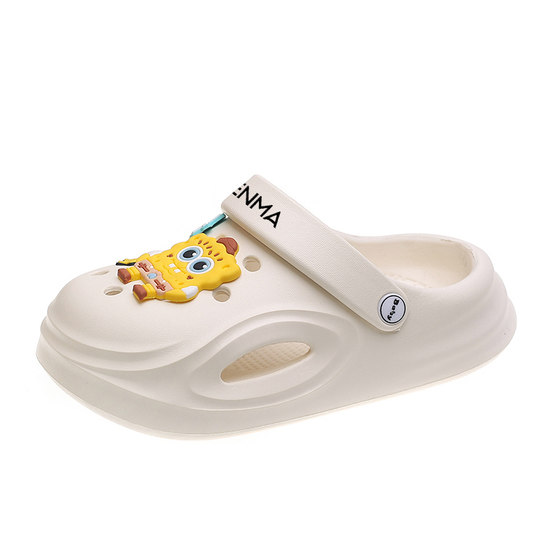 
Semir Children's Croc Shoes 2026 Summer New Girls Milk White Simple Versatile Thick-soled Two-Wear Anti-Slip Sandals