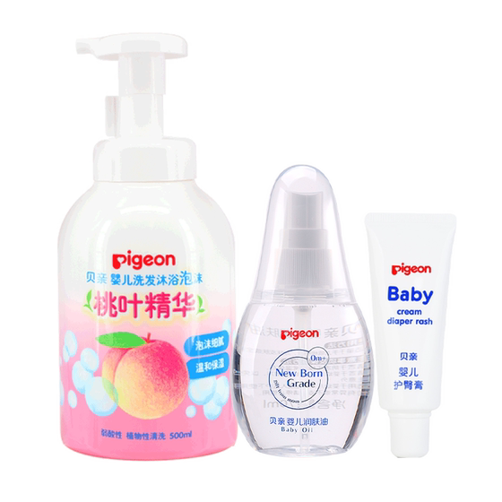 Xi Mengyao recommends baby peach leaf essence newborn baby bath skin care and moisturizing set Beiqin official flagship store