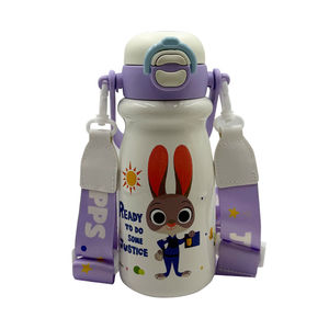 
Disney Zootopia New Children's Thermos Cup 316L Double Drinking Straw Cup Primary School Student Strap Drinking Bottle