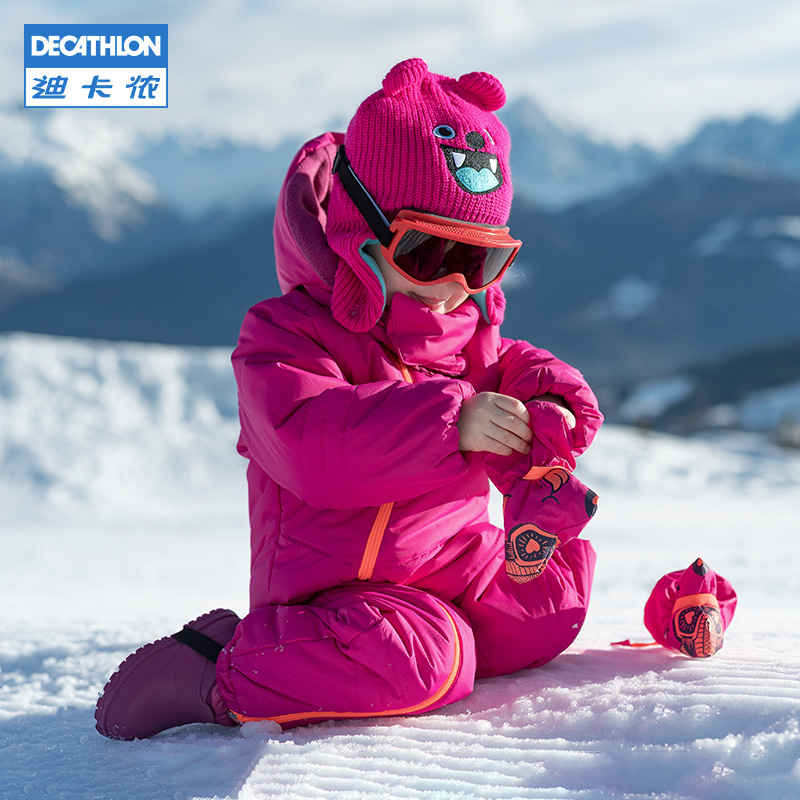 DECATHLON 迪卡侬 棉服连体滑雪服宝宝冬季防风防水加厚保暖男女童套装KIDK