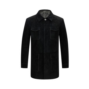 Menhardum/Manhattan autumn and winter new high -end high -end anti -church leather coat men's lapel retro multi -pocket jacket
