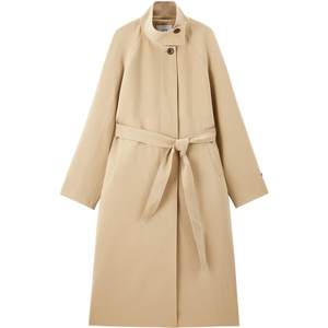 
PEACEBIRD commuting multi-wear windbreaker jacket for women 25 years new lyocell khaki silhouette stand collar windbreaker m*