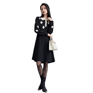 vilan/Huilan Xiaoxiang Style Knitted Dress for Women 2025 New High Waist A-line Skirt Temperament Base Sweater Skirt