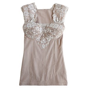 
Thickened shoulder guards, belly protection, waist bra and vest, women's underwear, large size lace flower N92 pure cotton